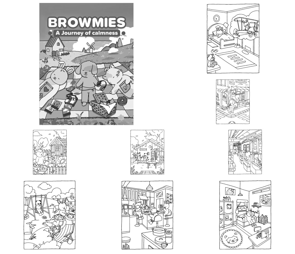 31 desenhos de Browmies A Journey of Calmness — Para colorir e imprimir