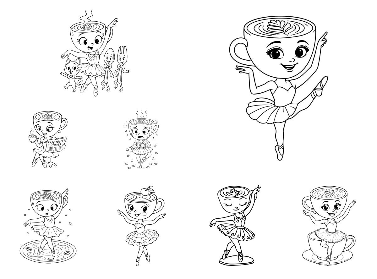 17 desenhos de Ballerina Cappuccina — Para colorir e imprimir