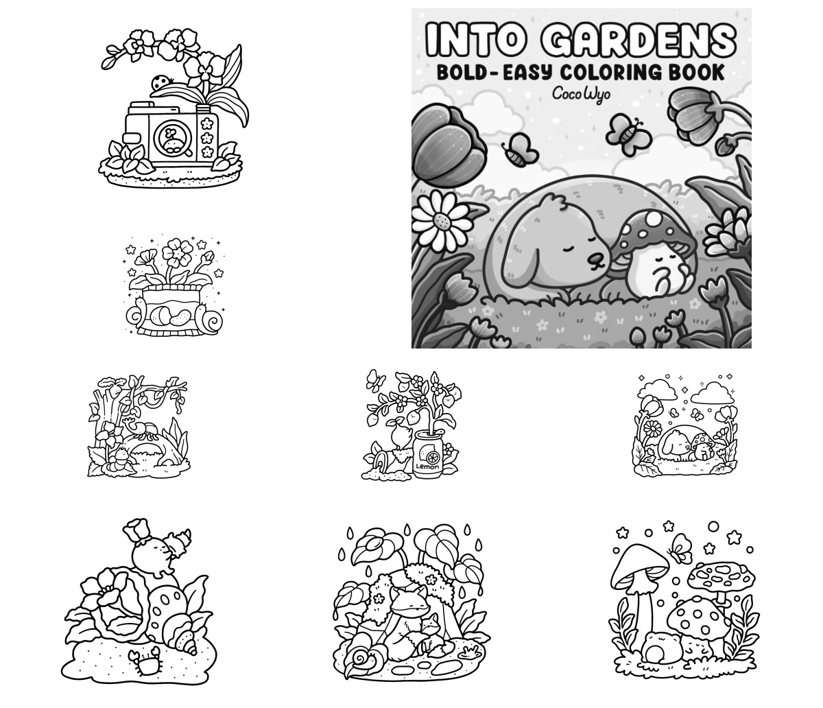 40 desenhos de Into Gardens — Para colorir e imprimir 40 desenhos de Into Gardens — Para colorir e imprimir