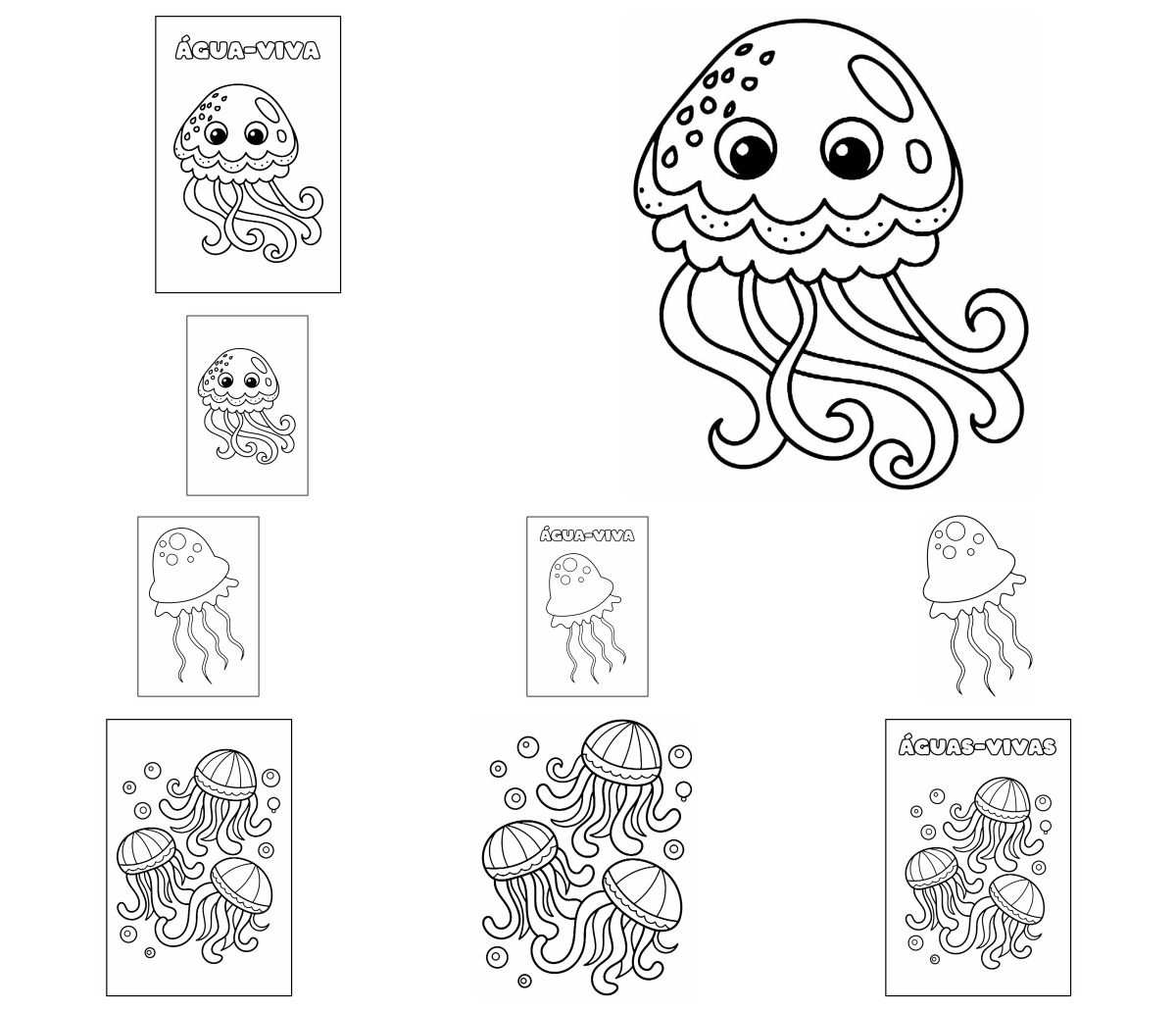 45 desenhos de Água-viva — Para colorir e imprimir