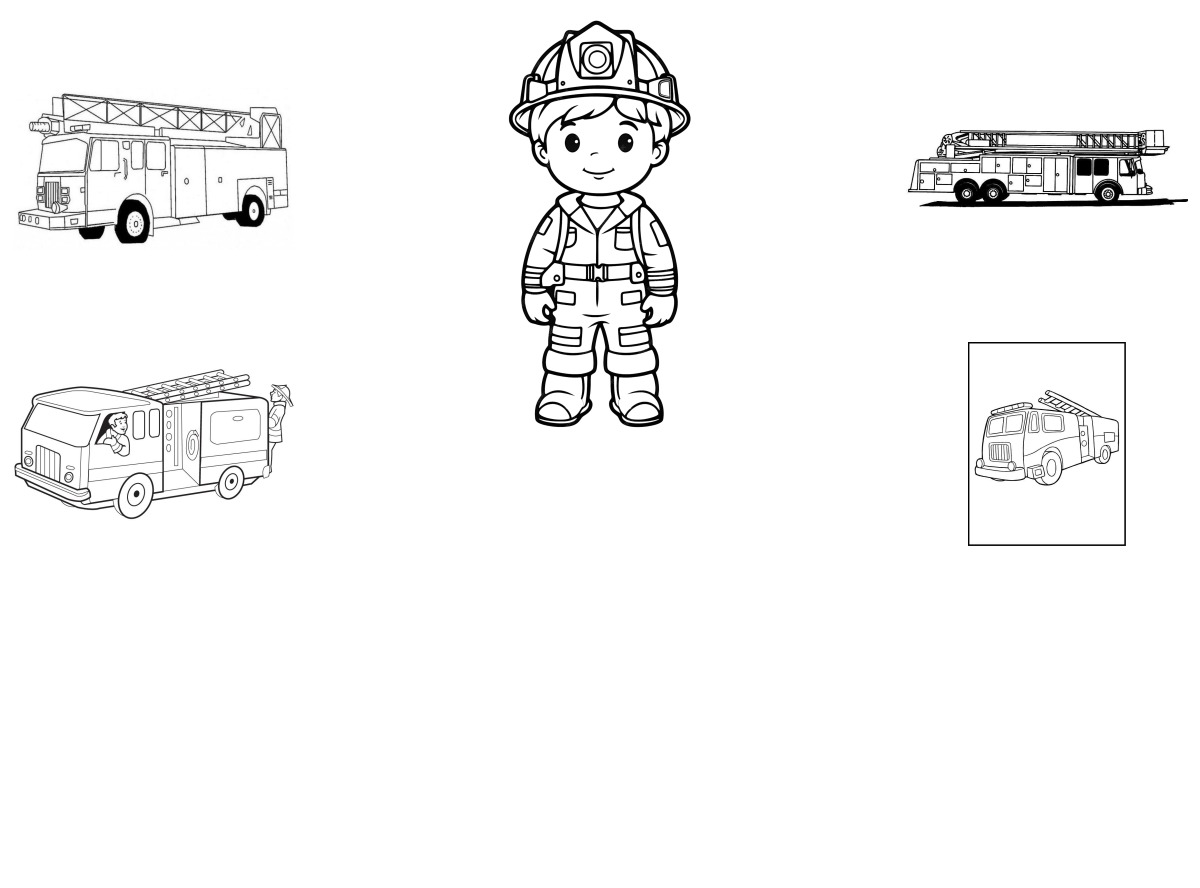 16 desenhos de Bombeiros — Para colorir e imprimir 16 desenhos de Bombeiros — Para colorir e imprimir