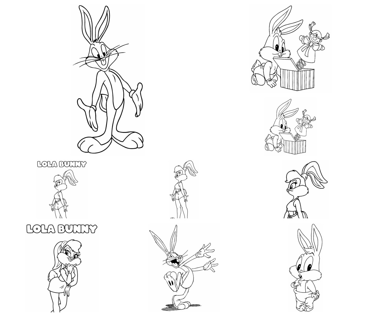 42 desenhos de Pernalonga — Para colorir e imprimir