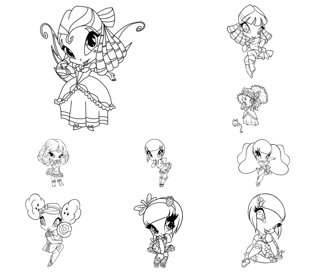 16 desenhos de Pop Pixie — Para colorir e imprimir 16 desenhos de Pop Pixie — Para colorir e imprimir