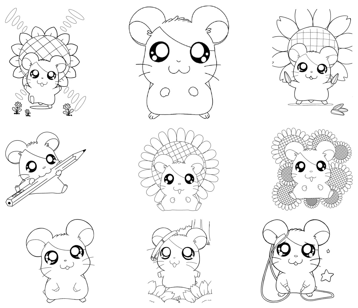 16 desenhos de Hamtaro — Para colorir e imprimir 16 desenhos de Hamtaro — Para colorir e imprimir