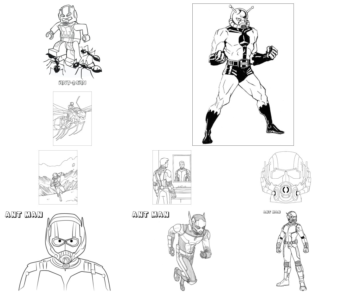56 desenhos de Homem-Formiga — Para colorir e imprimir