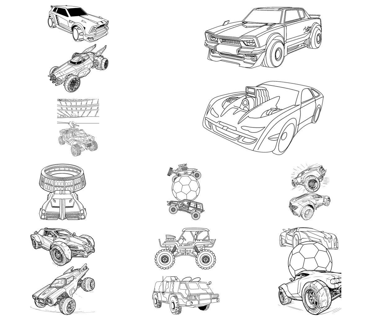 29 desenhos de Rocket League — Para colorir e imprimir