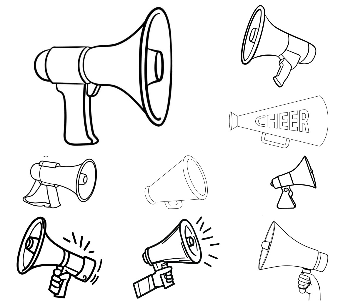 21 desenhos de Megafone — Para colorir e imprimir 21 desenhos de Megafone — Para colorir e imprimir