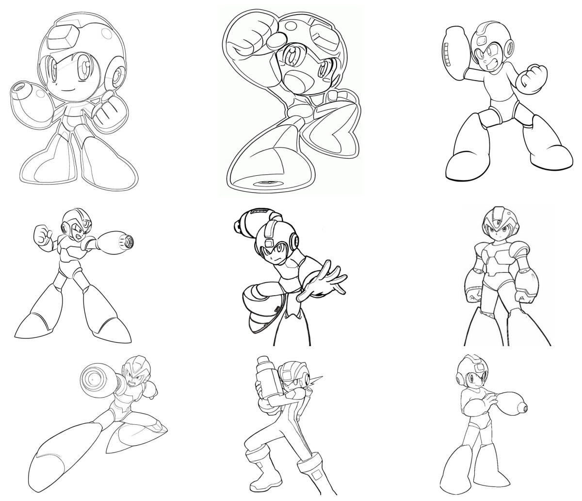 25 desenhos de Mega Man — Para colorir e imprimir