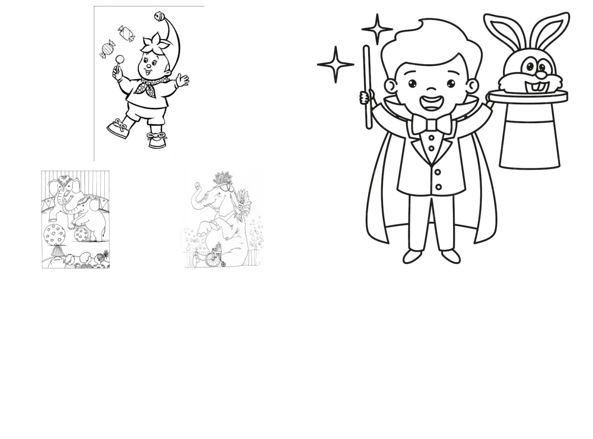 54 desenhos de Circo — Para colorir e imprimir