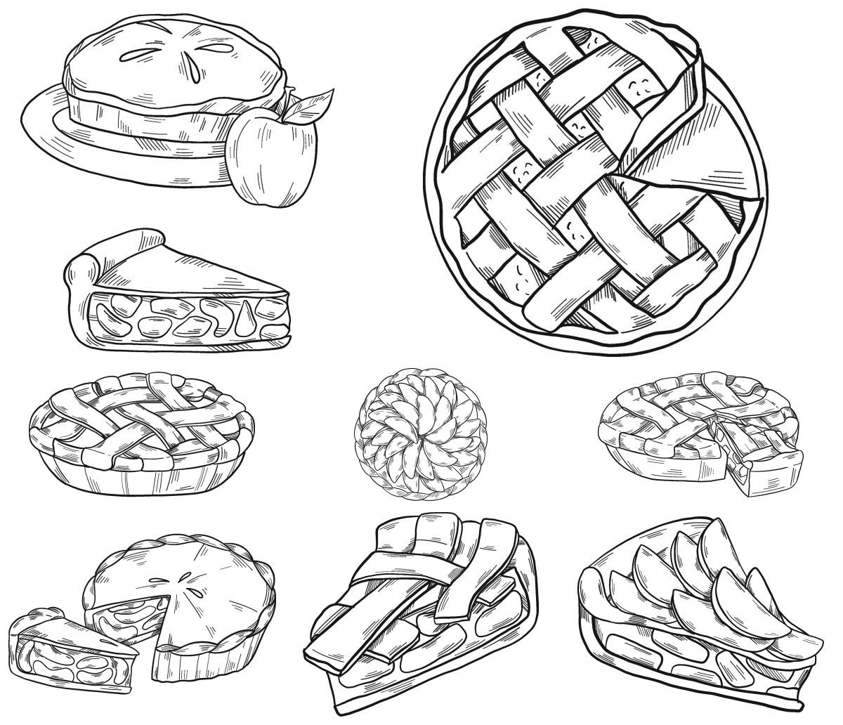 28 desenhos de Torta — Para colorir e imprimir
