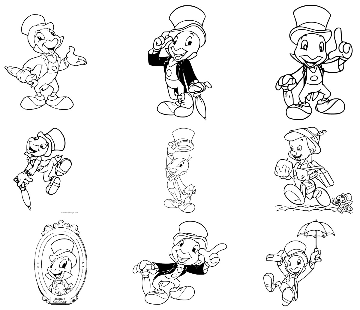 19 desenhos de Grilo Falante — Para colorir e imprimir 19 desenhos de Grilo Falante — Para colorir e imprimir