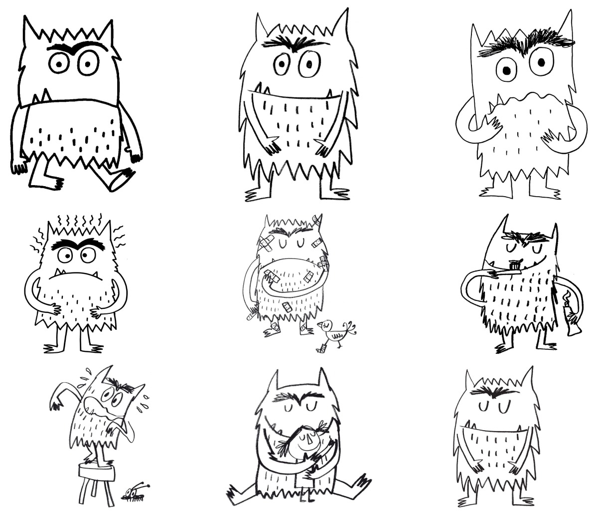 16 desenhos de O Monstro das Cores — Para colorir e imprimir