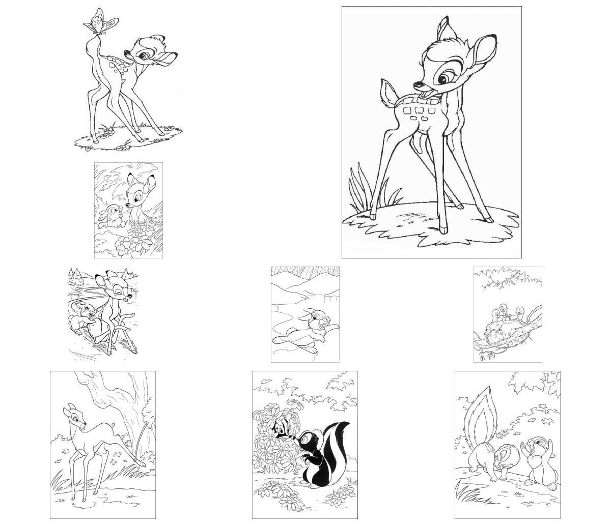48 desenhos de Bambi — Para colorir e imprimir 48 desenhos de Bambi — Para colorir e imprimir