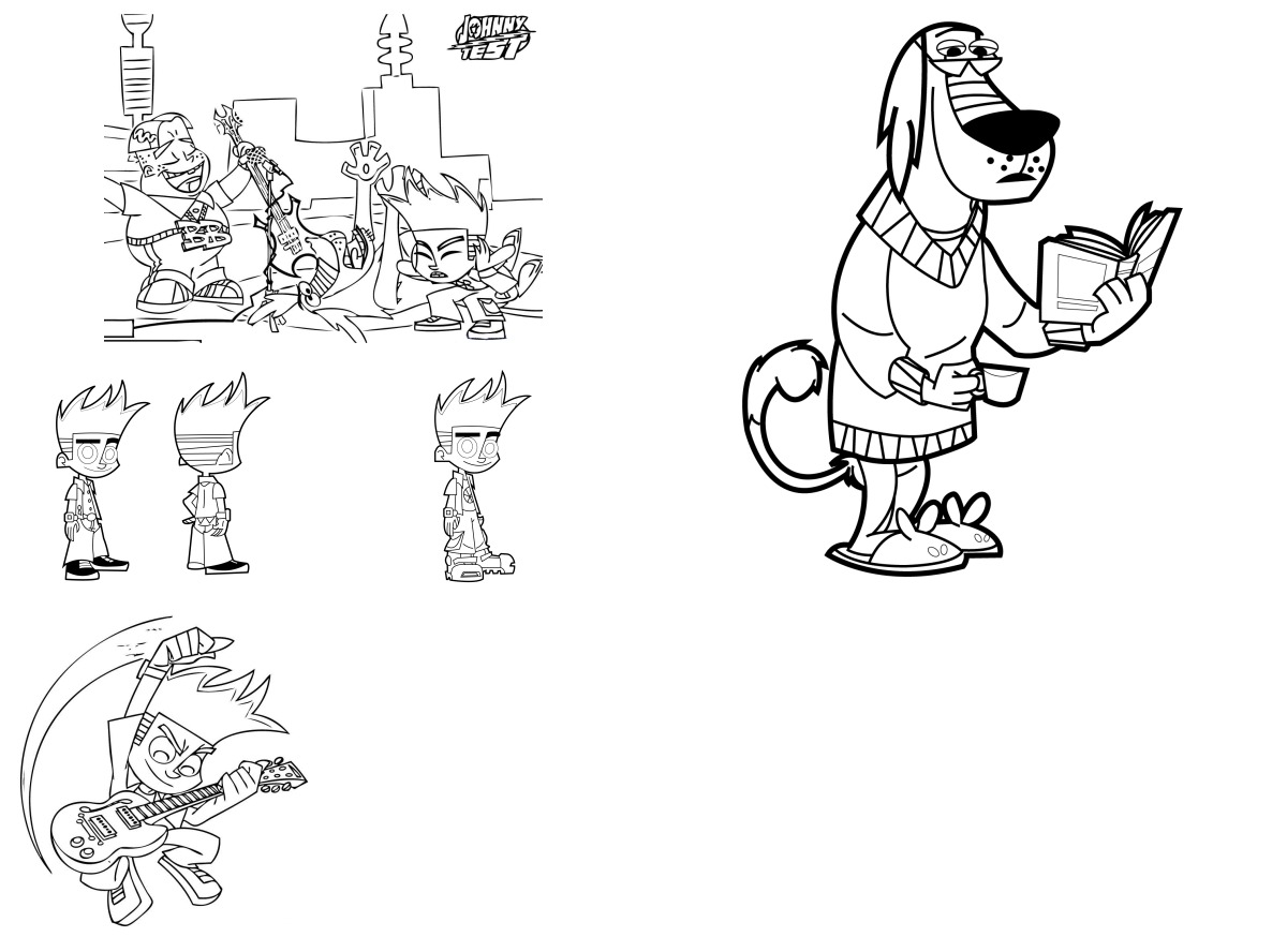 18 desenhos de Johnny Test — Para colorir e imprimir