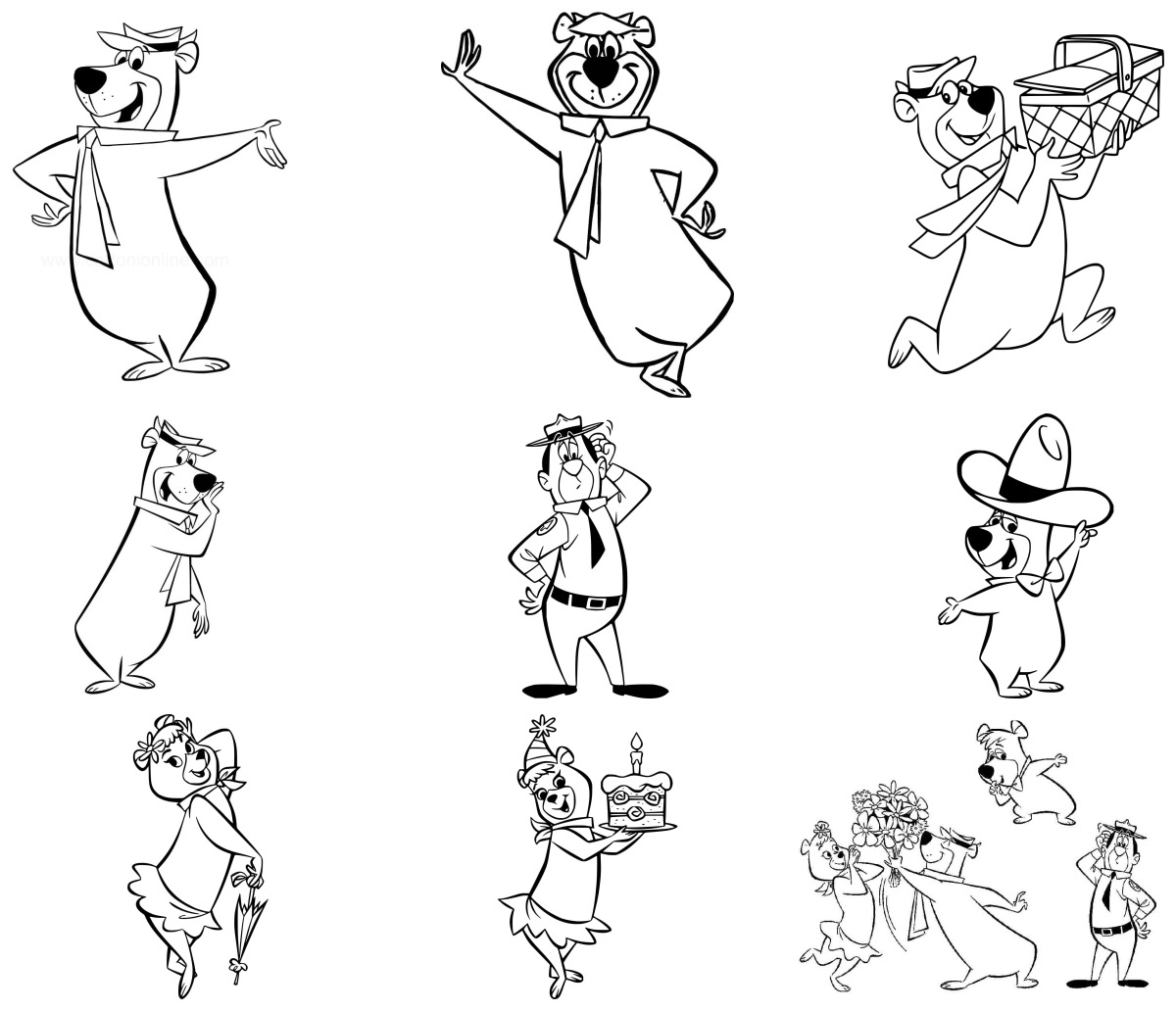 60 desenhos de Zé Colmeia — Para colorir e imprimir