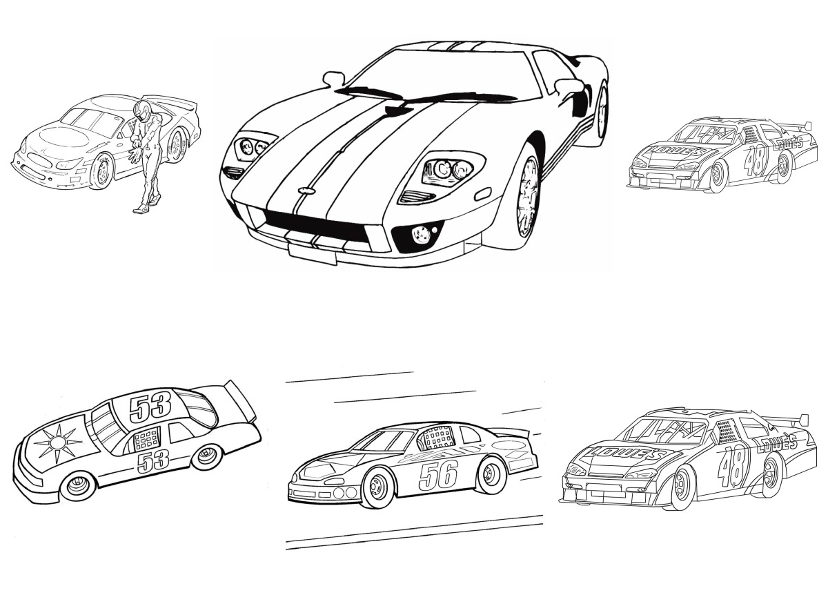 19 desenhos de Nascar — Para colorir e imprimir