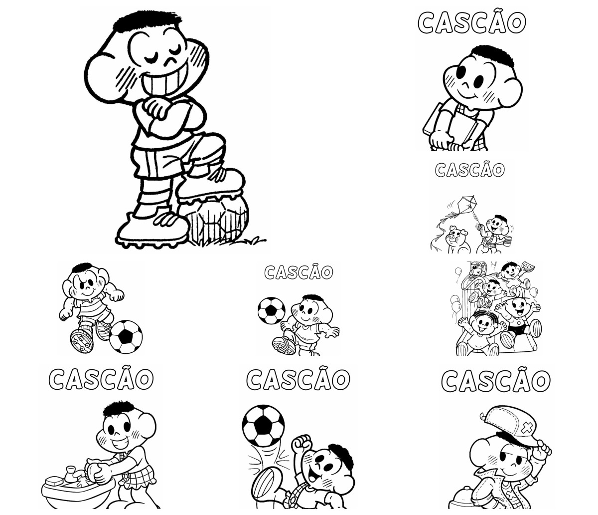 31 desenhos de Cascão — Para colorir e imprimir