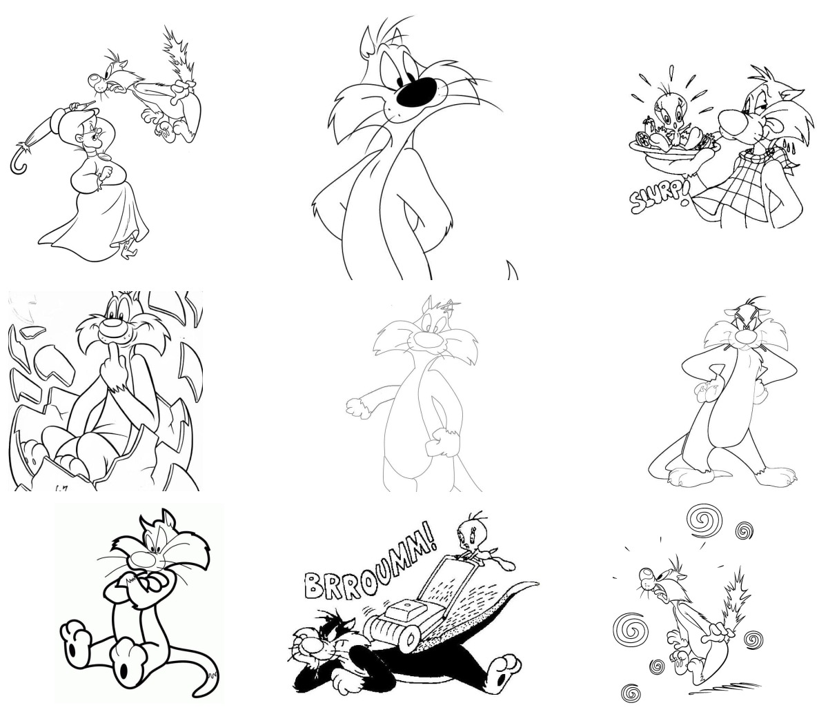 29 desenhos de Frajola — Para colorir e imprimir 29 desenhos de Frajola — Para colorir e imprimir