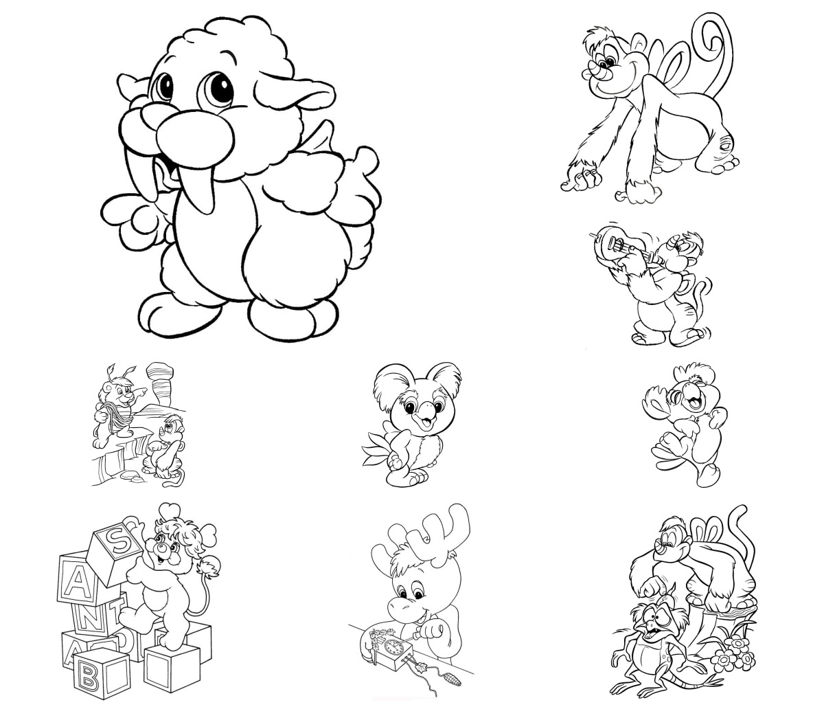 18 desenhos de Os Wuzzles — Para colorir e imprimir