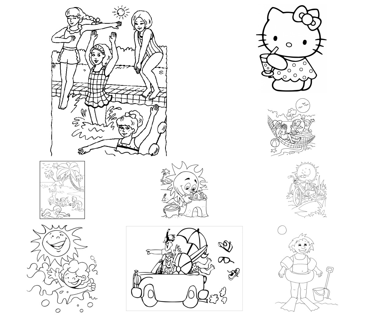 46 desenhos de Verão — Para colorir e imprimir 46 desenhos de Verão — Para colorir e imprimir