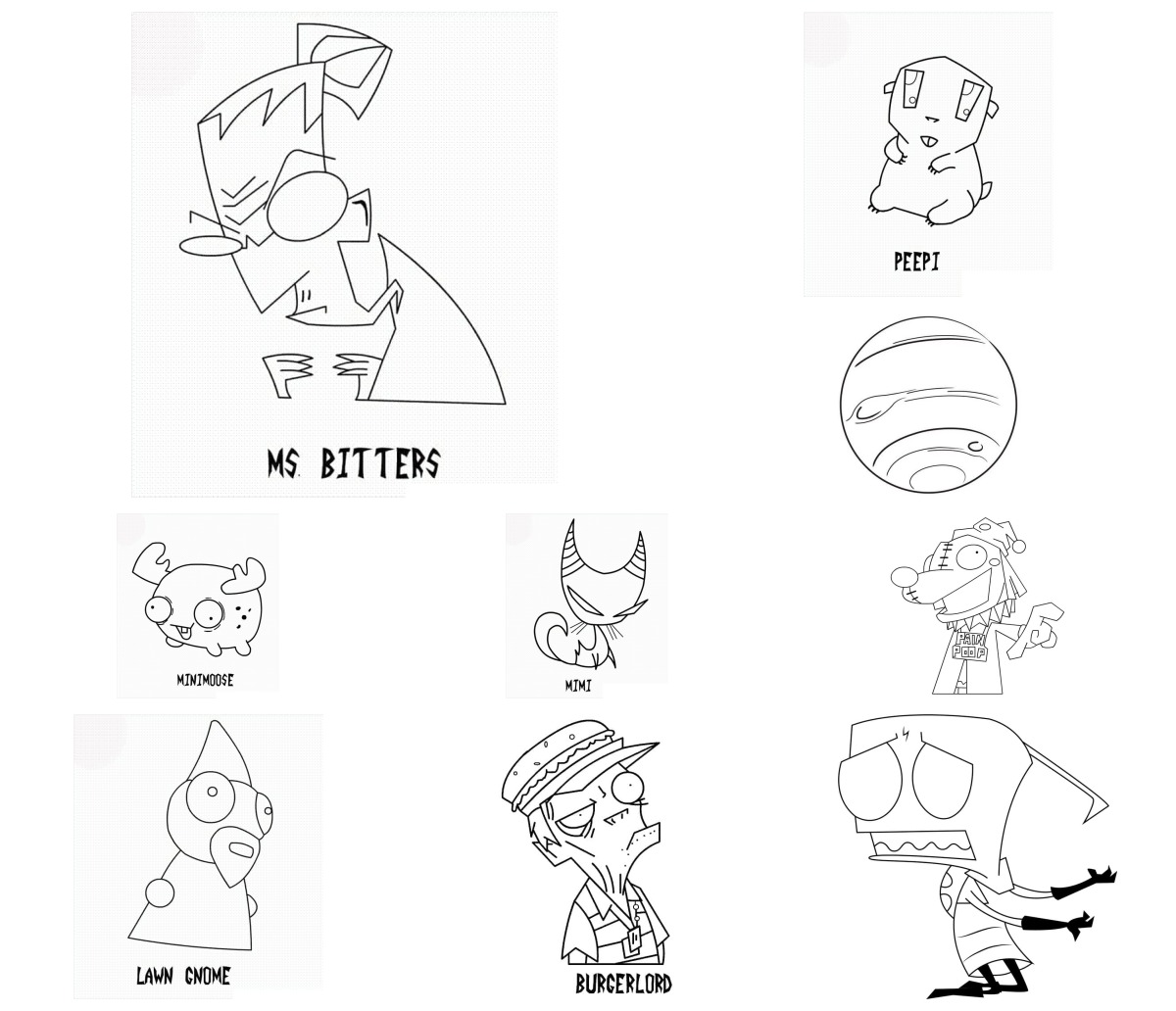 23 desenhos de Invasor Zim — Para colorir e imprimir