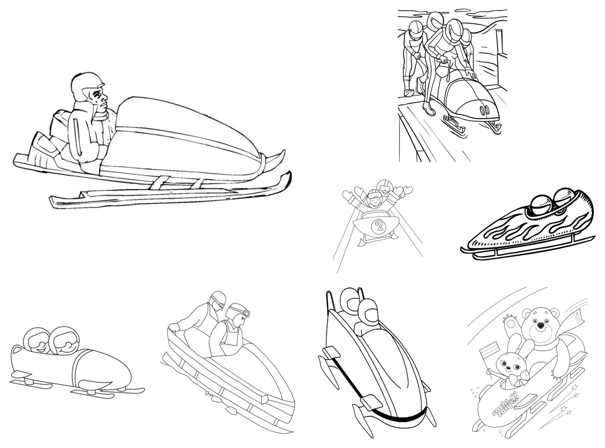 12 desenhos de Bobsled — Para colorir e imprimir 12 desenhos de Bobsled — Para colorir e imprimir