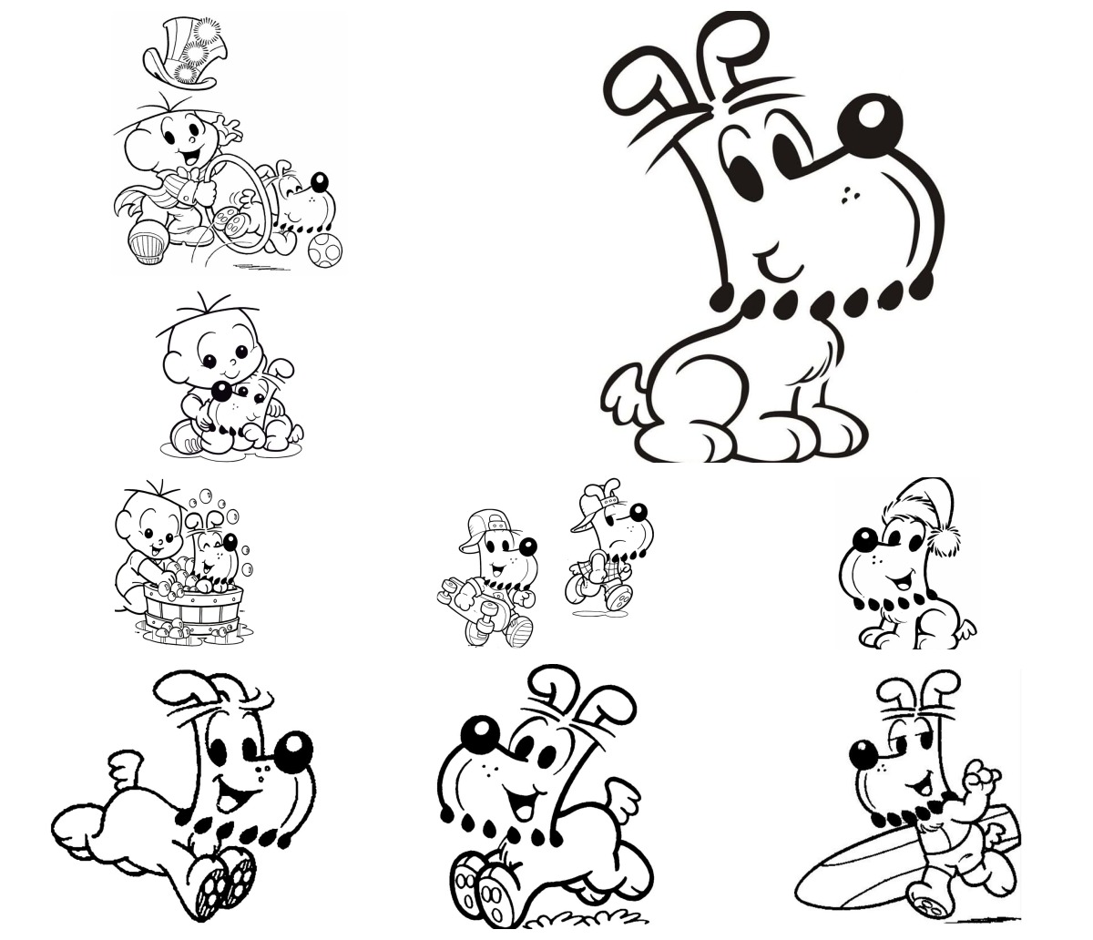 20 desenhos de Bidu — Para colorir e imprimir