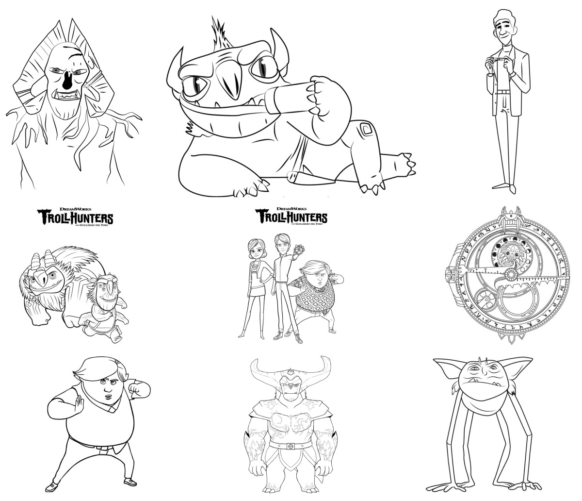 13 desenhos de Caçadores de Trolls — Para colorir e imprimir