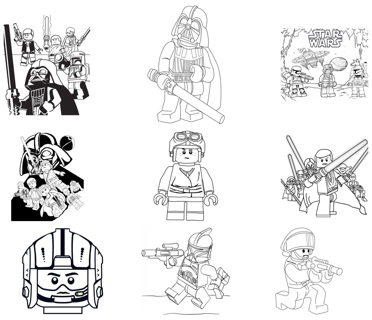 43 desenhos de Lego Star Wars — Para colorir e imprimir