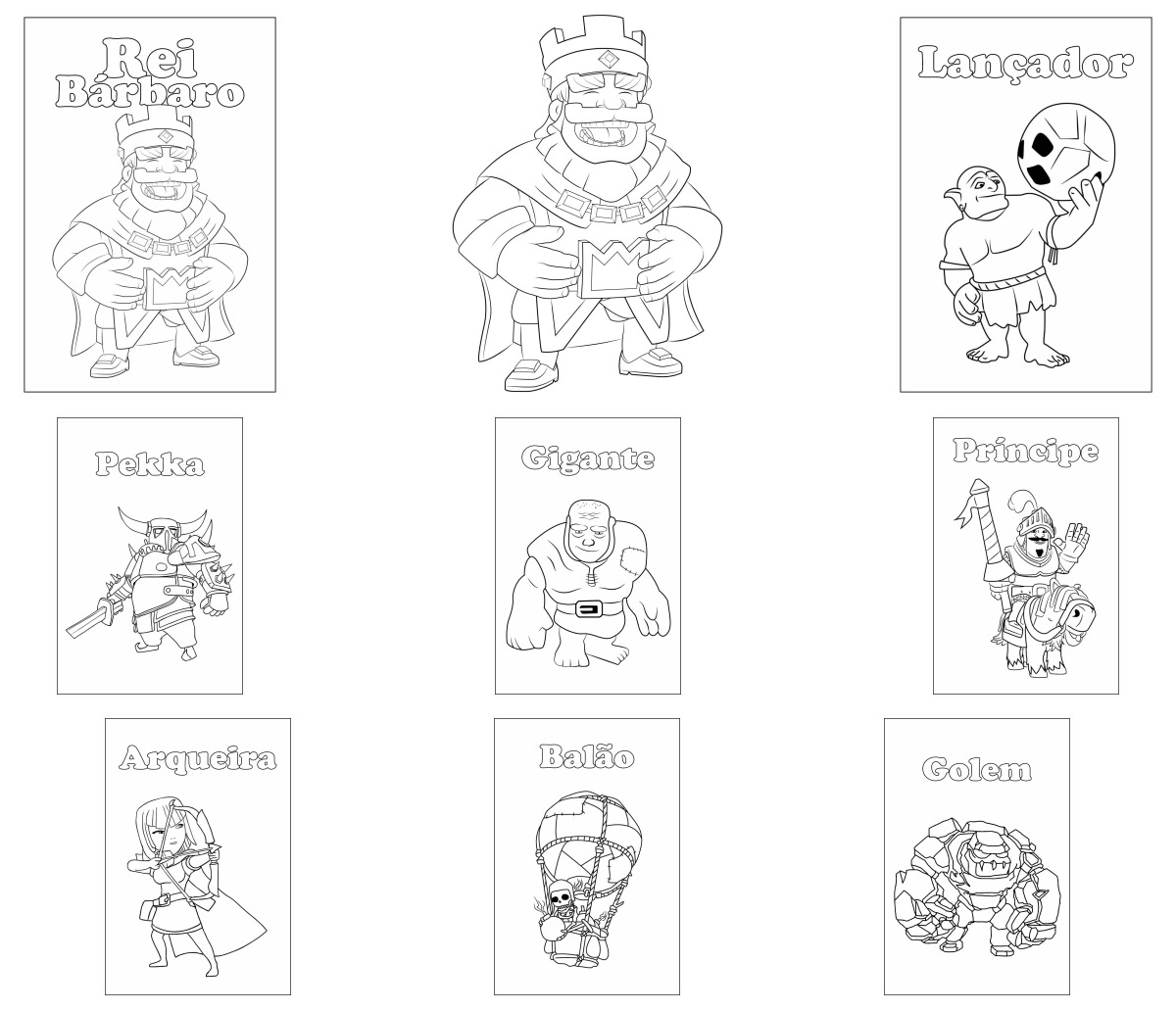 42 desenhos de Clash Royale — Para colorir e imprimir