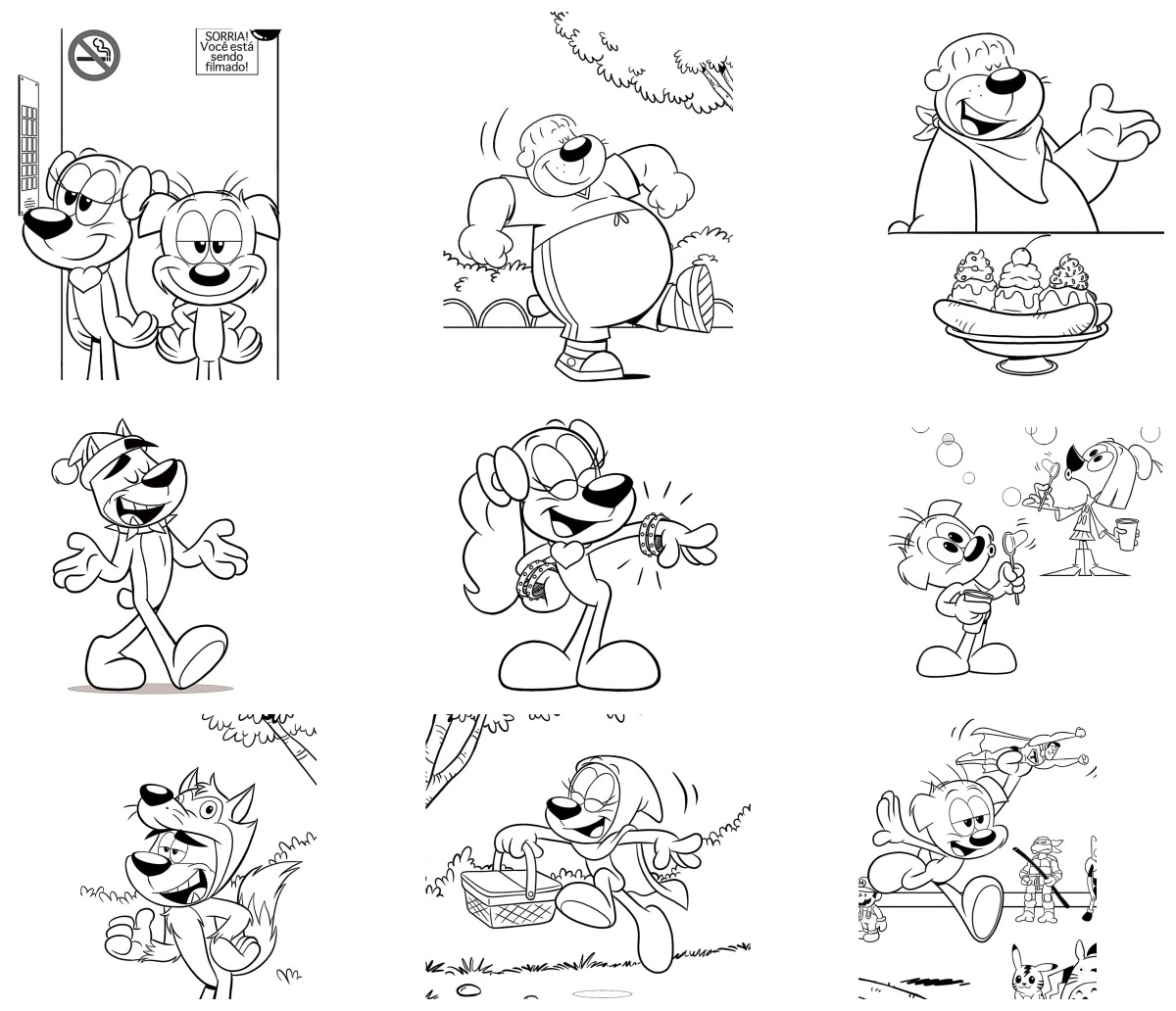 16 desenhos de As Aventuras de Gui e Estopa — Para colorir e imprimir