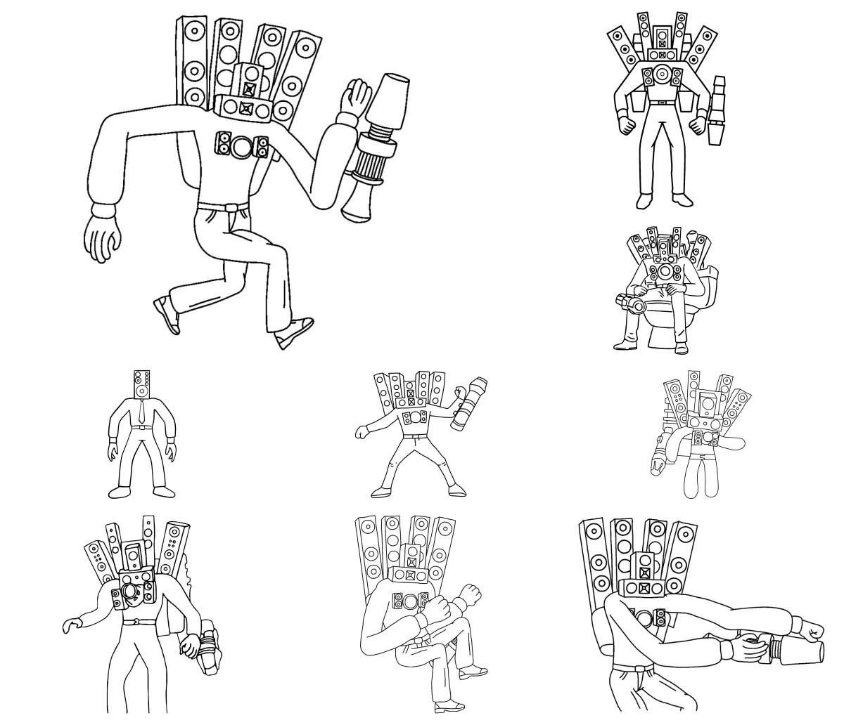 17 desenhos de Titan Speakerman — Para colorir e imprimir 17 desenhos de Titan Speakerman — Para colorir e imprimir