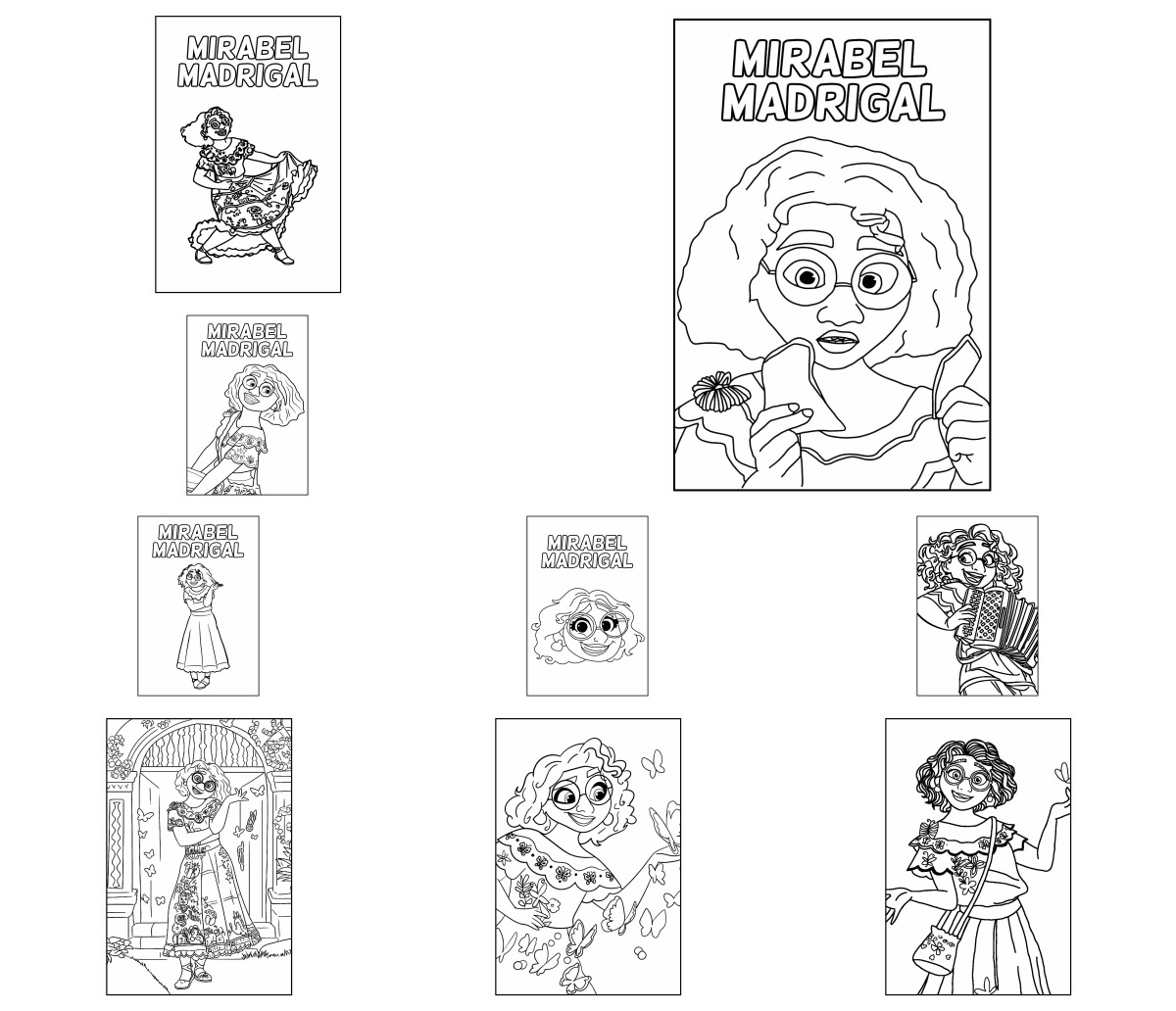 12 desenhos de Mirabel Madrigal — Para colorir e imprimir 12 desenhos de Mirabel Madrigal — Para colorir e imprimir