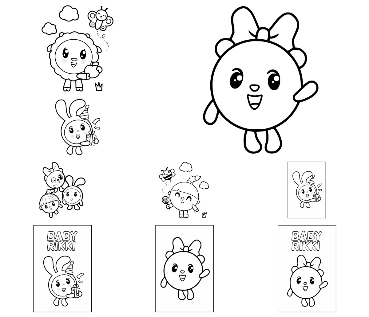 15 desenhos de Baby Riki — Para colorir e imprimir