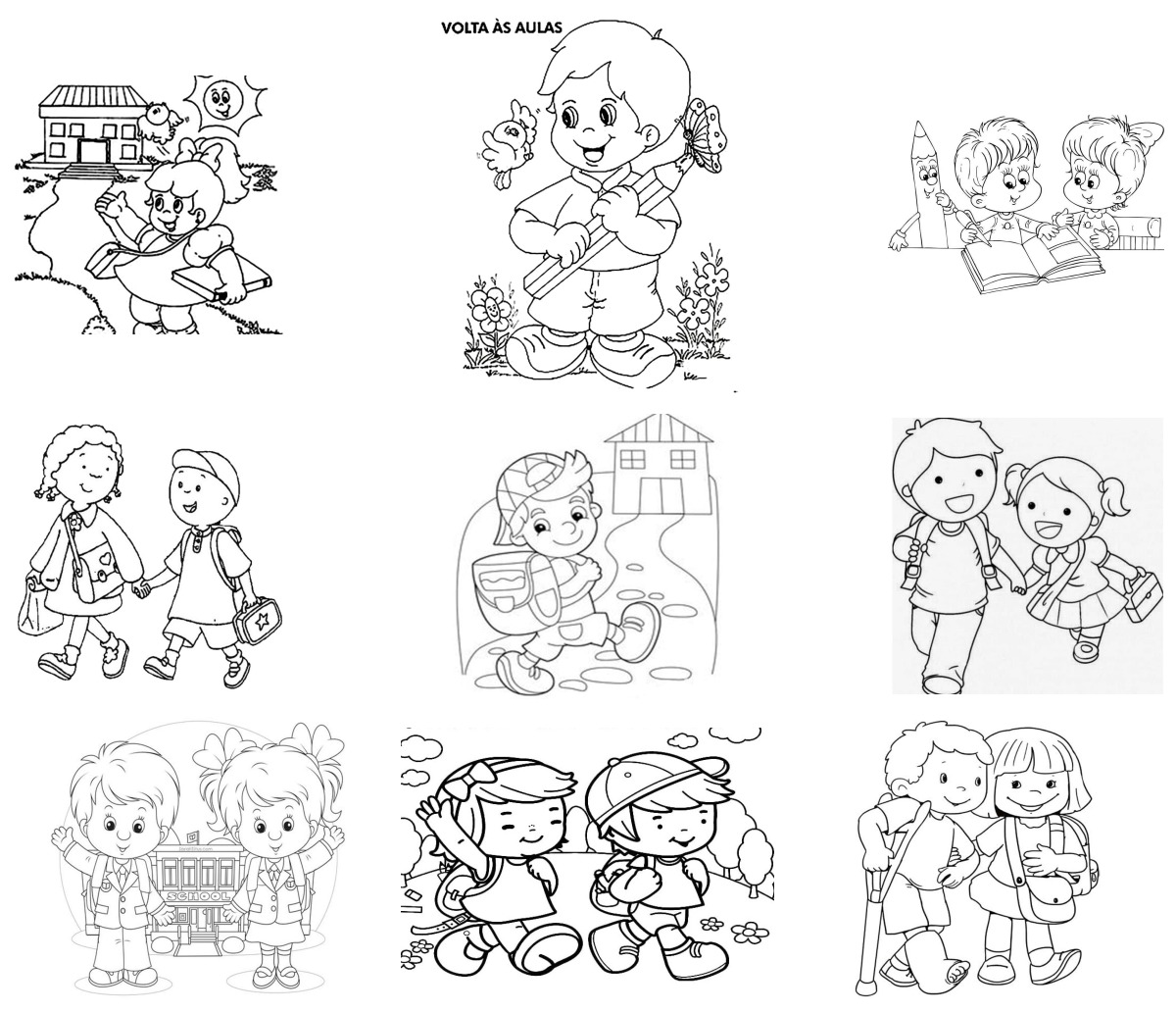 16 desenhos de Volta às Aulas — Para colorir e imprimir