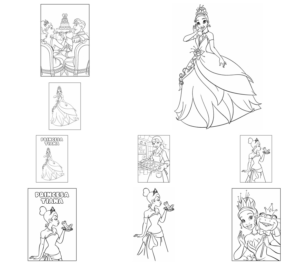 17 desenhos de Princesa Tiana — Para colorir e imprimir 17 desenhos de Princesa Tiana — Para colorir e imprimir
