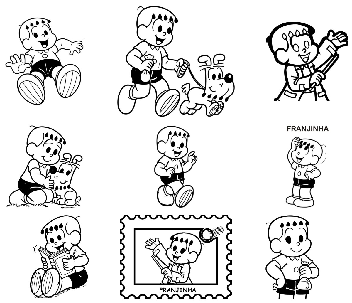 11 desenhos de Franjinha — Para colorir e imprimir