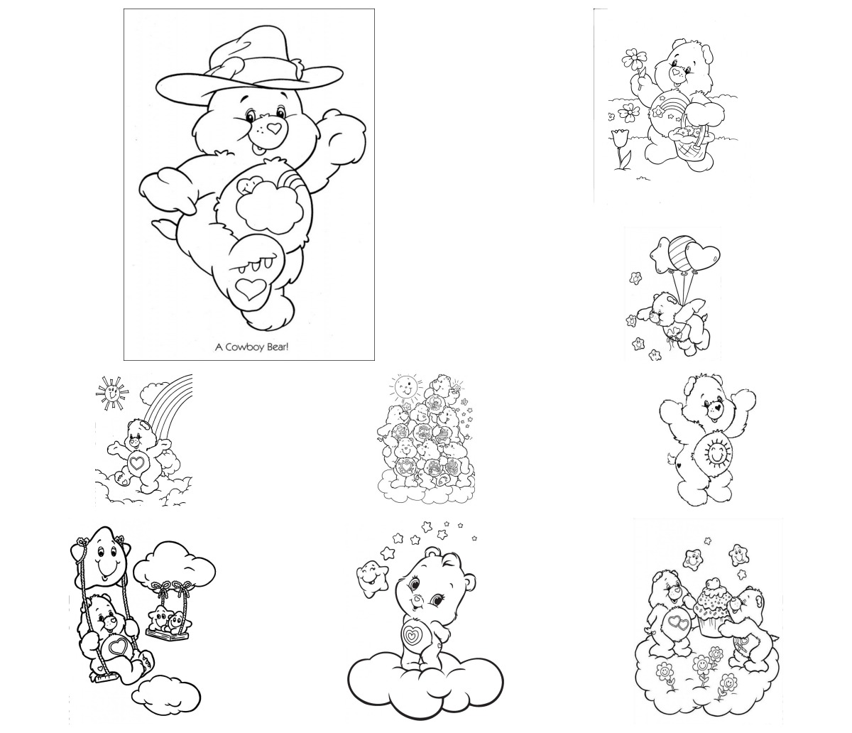 12 desenhos de Ursinhos Carinhosos — Para colorir e imprimir 12 desenhos de Ursinhos Carinhosos — Para colorir e imprimir