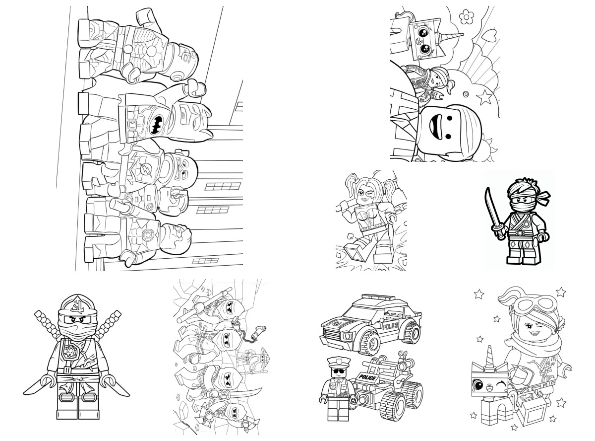 8 desenhos de Lego — Para colorir e imprimir