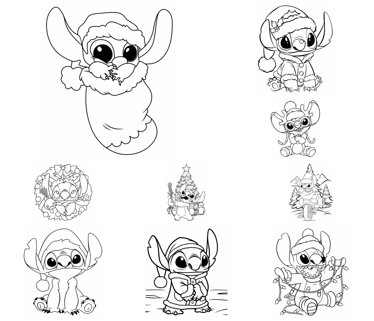 115 desenhos de Stitch — Para colorir e imprimir