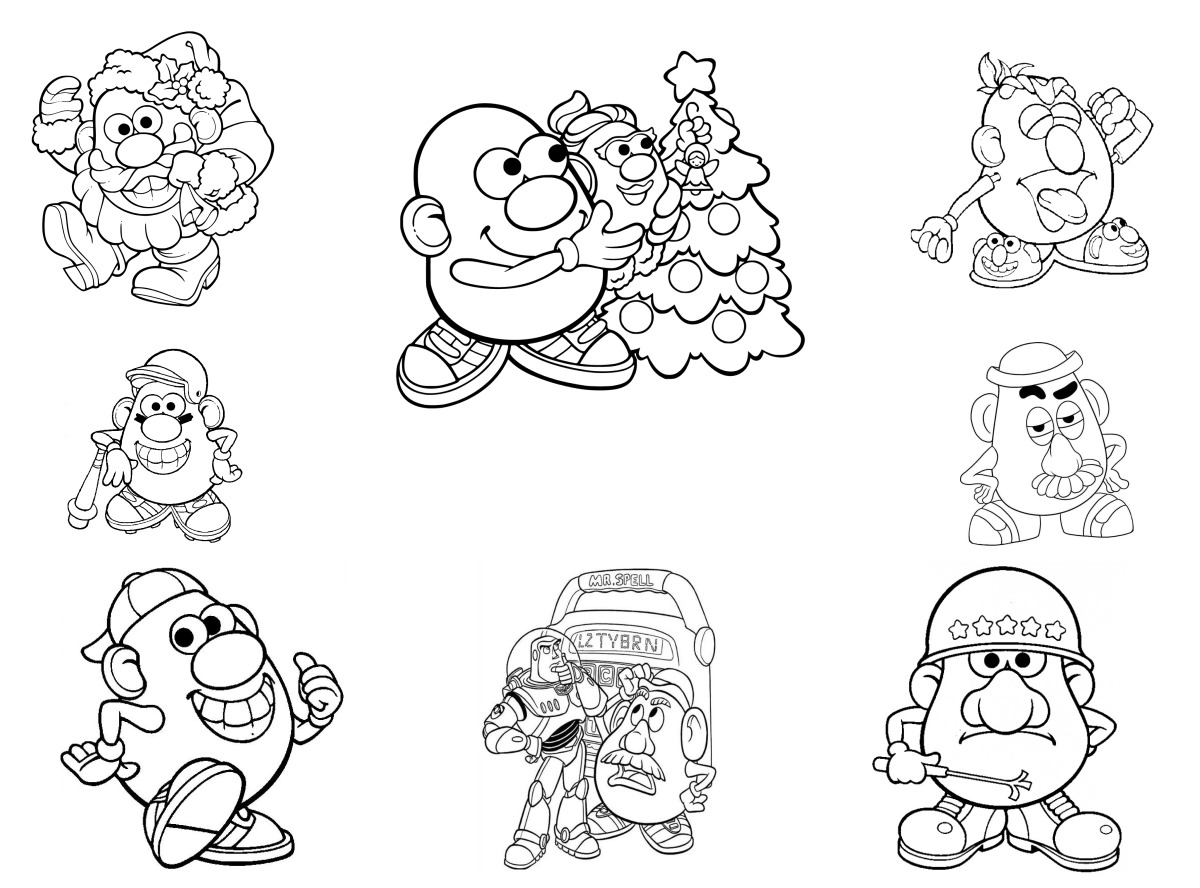 20 desenhos de Sr. Cabeça de Batata — Para colorir e imprimir