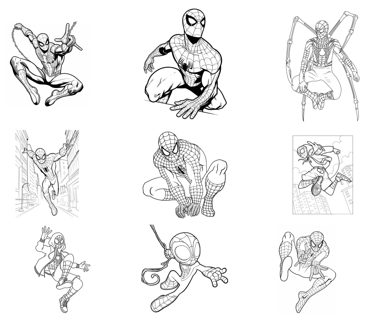 28 desenhos de Homem-Aranha — Para colorir e imprimir