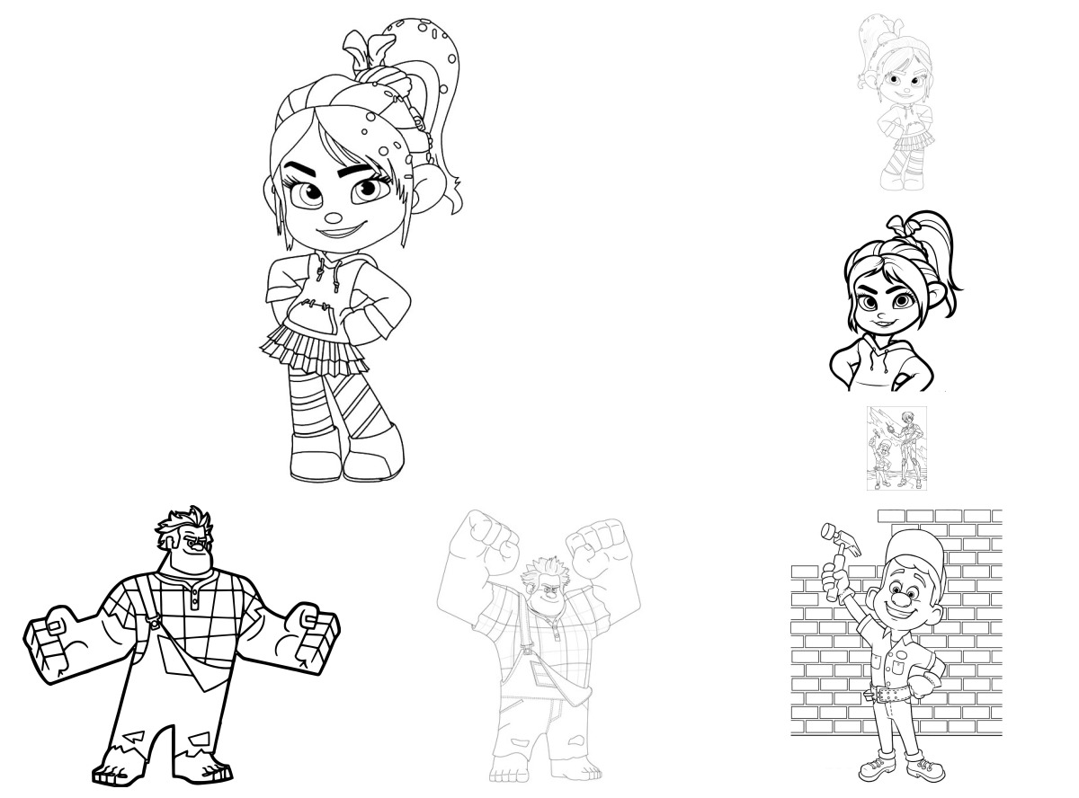 10 desenhos de Detona Ralph — Para colorir e imprimir 10 desenhos de Detona Ralph — Para colorir e imprimir