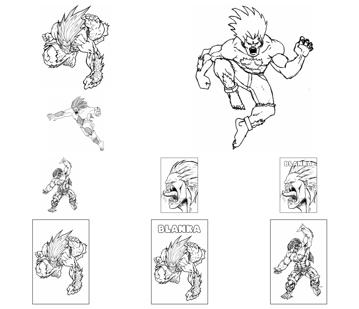 14 desenhos de Blanka — Para colorir e imprimir