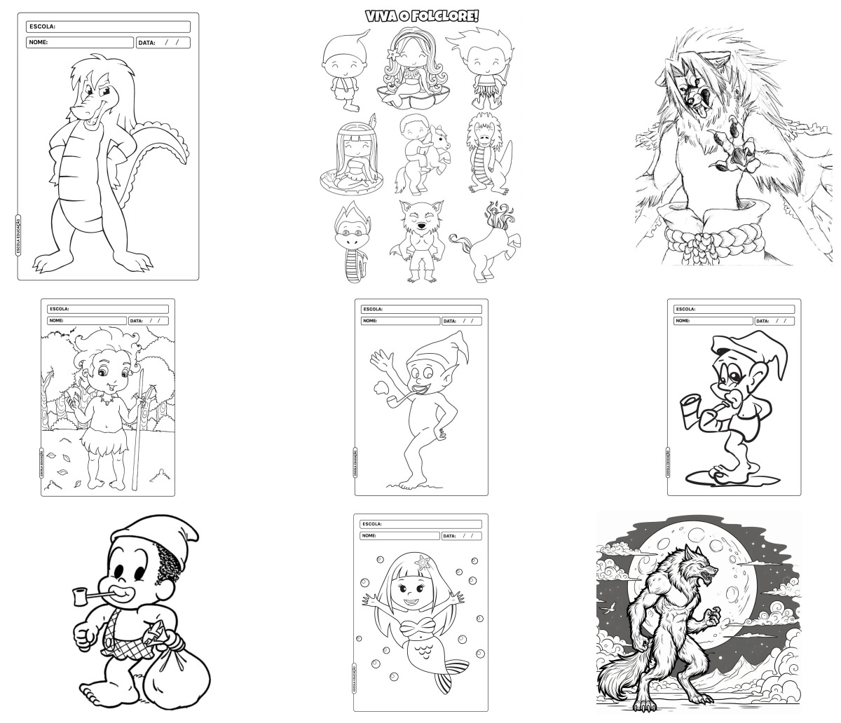 40 desenhos de Folclore Brasileiro — Para colorir e imprimir 40 desenhos de Folclore Brasileiro — Para colorir e imprimir