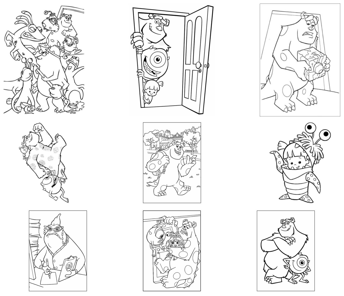 40 desenhos de Monstros S.A. — Para colorir e imprimir
