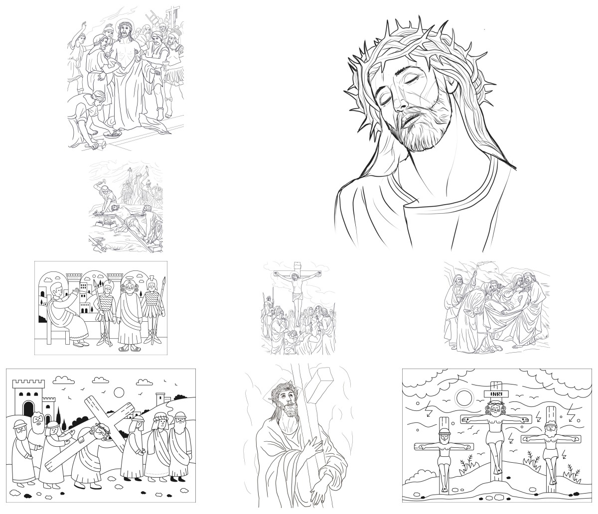 40 desenhos de Sexta-feira Santa — Para colorir e imprimir