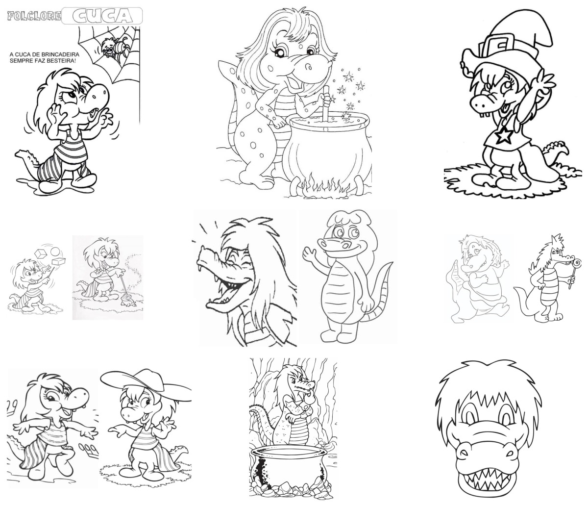 40 desenhos de Cuca — Para colorir e imprimir
