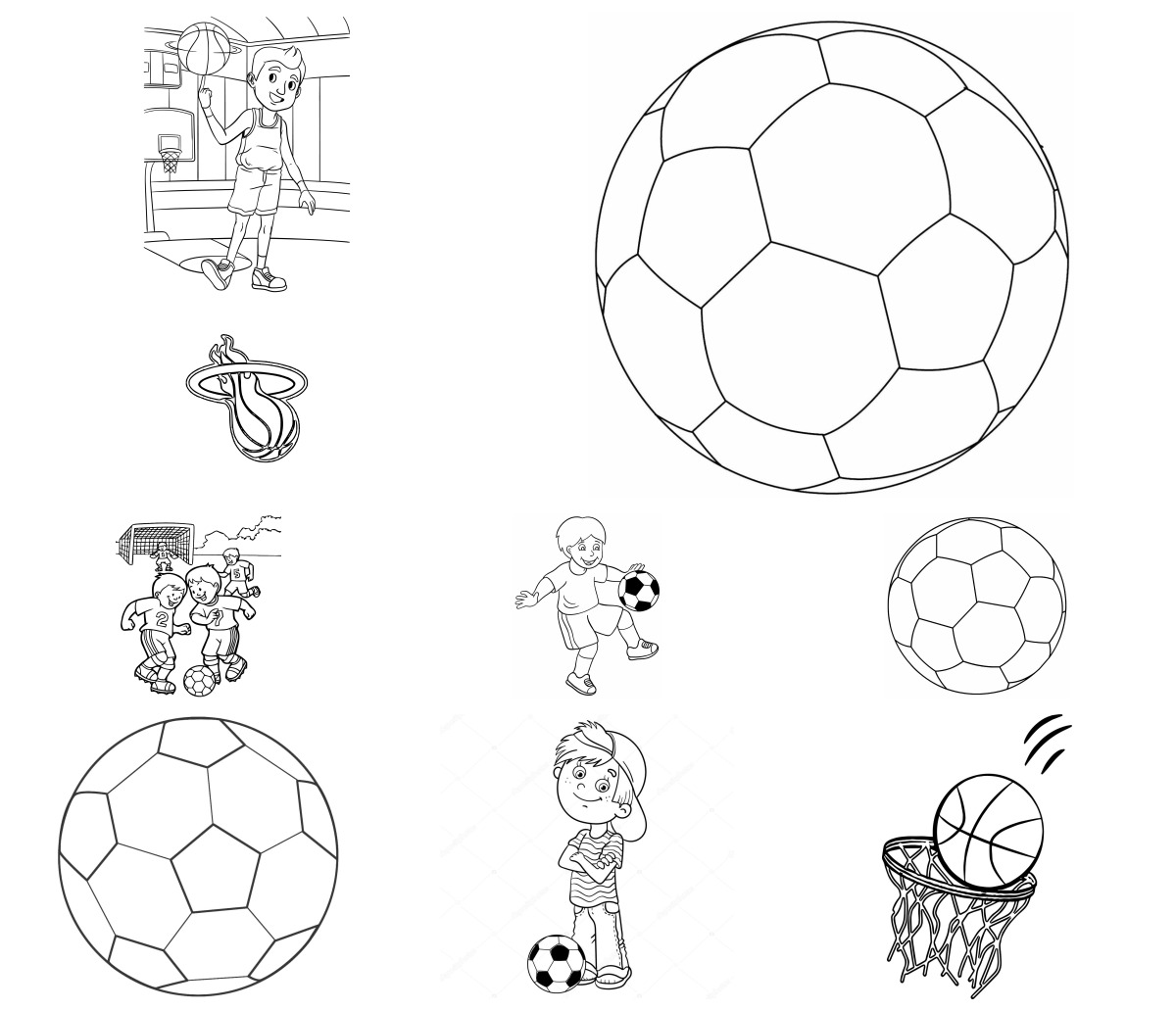 10 desenhos de Bolas — Para colorir e imprimir 10 desenhos de Bolas — Para colorir e imprimir