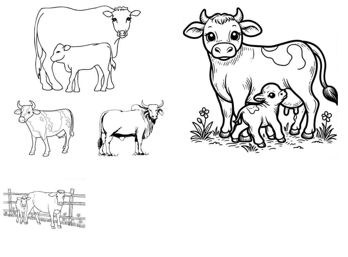 22 desenhos de Vacas — Para colorir e imprimir 22 desenhos de Vacas — Para colorir e imprimir